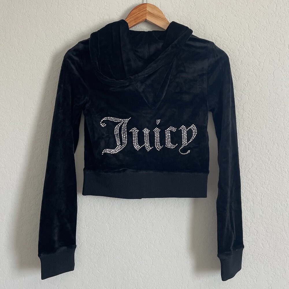NWT Juicy Couture Black Velour Jacket XS
